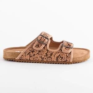 NEW VERY G women's tanya tooled sandal in light tan